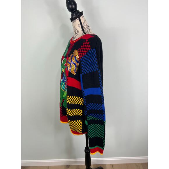 Men's Holiday Time T-Rex Sequined Ugly Sweater - Picture 7 of 7